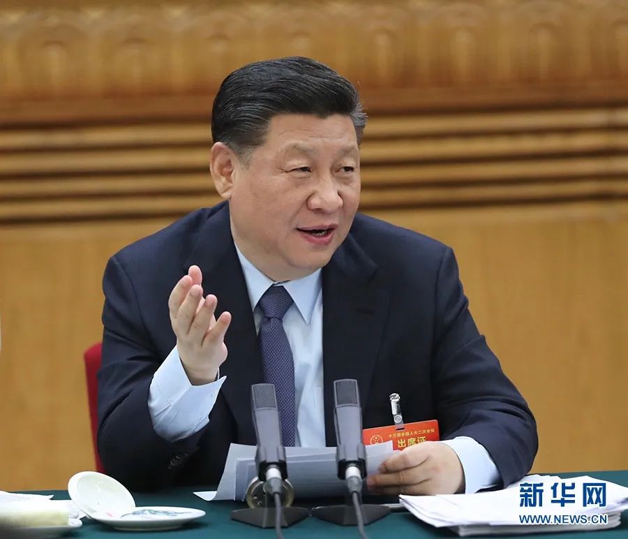 2019年3月7日，習(xí)近平參加十三屆全國人大二次會議甘肅代表團(tuán)的審議。新華社記者 鞠鵬 攝